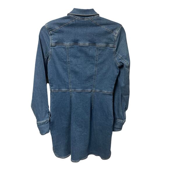 Free People Dynomite Medium Wash Long Sleeve Denim Dress Womens Medium AS IS - Picture 6 of 9